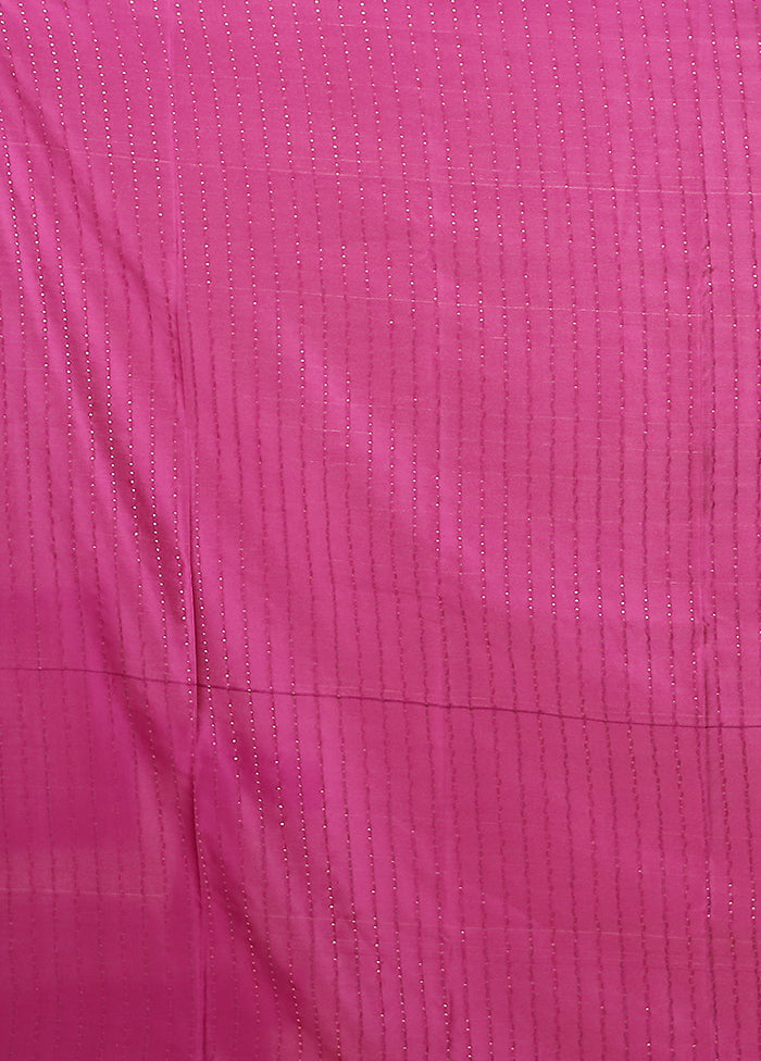 Purple Printed Pure Silk Saree With Blouse Piece