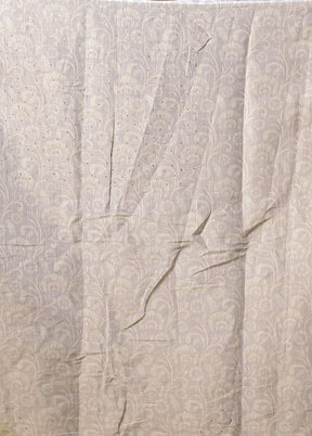 Cream Linen Silk Saree With Blouse Piece