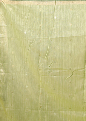 Green Linen Silk Saree With Blouse Piece