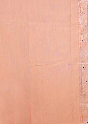 Pink Khadi Cotton Saree With Blouse Piece