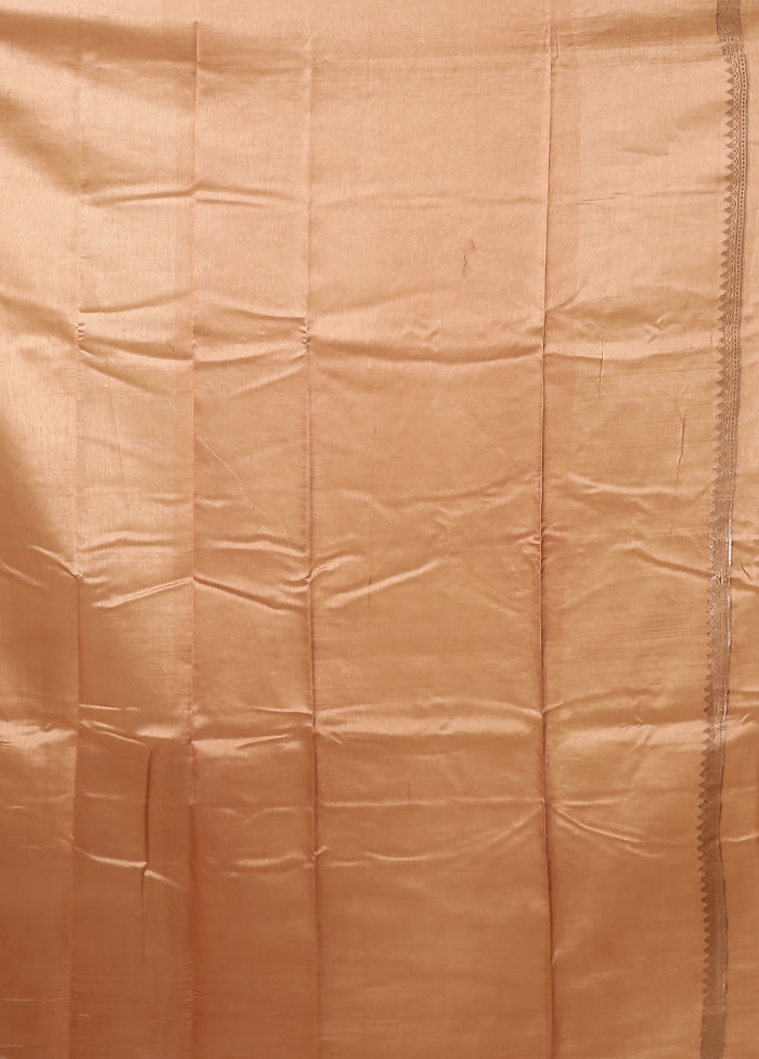 Rust Dupion Silk Saree With Blouse Piece