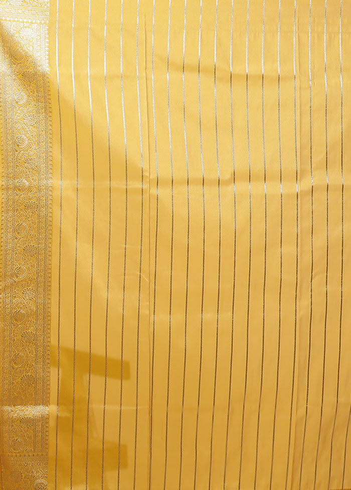 Yellow Tissue Silk Saree With Blouse Piece