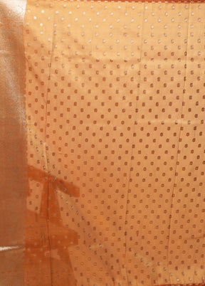 Rust Tissue Silk Saree With Blouse Piece