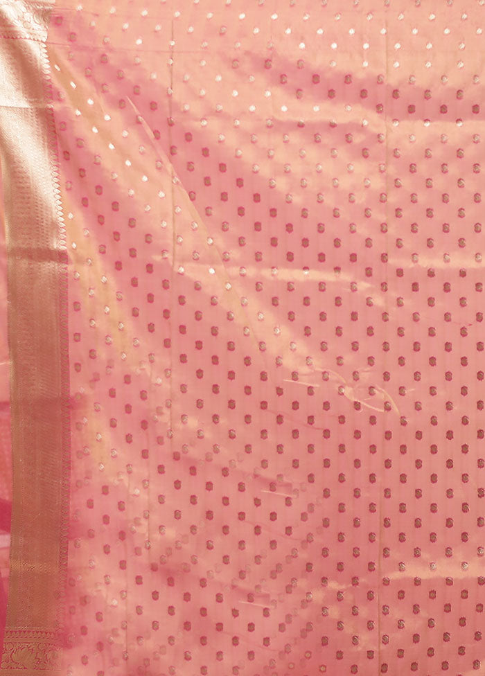 Pink Tissue Silk Saree With Blouse Piece