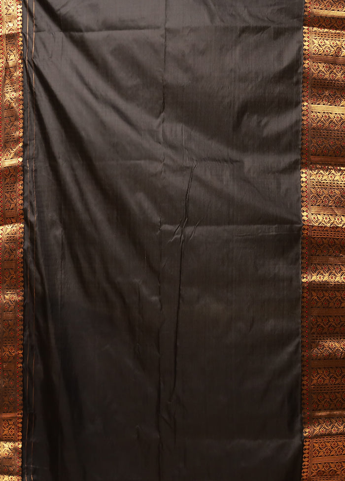 Black Assam Silk Saree With Blouse Piece