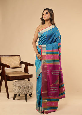 Multicolor Kalakethra Saree With Blouse Piece