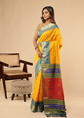 Multicolor Kalakethra Saree With Blouse Piece