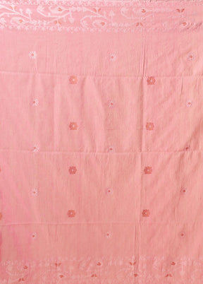 Pink Matka Silk Saree With Blouse Piece