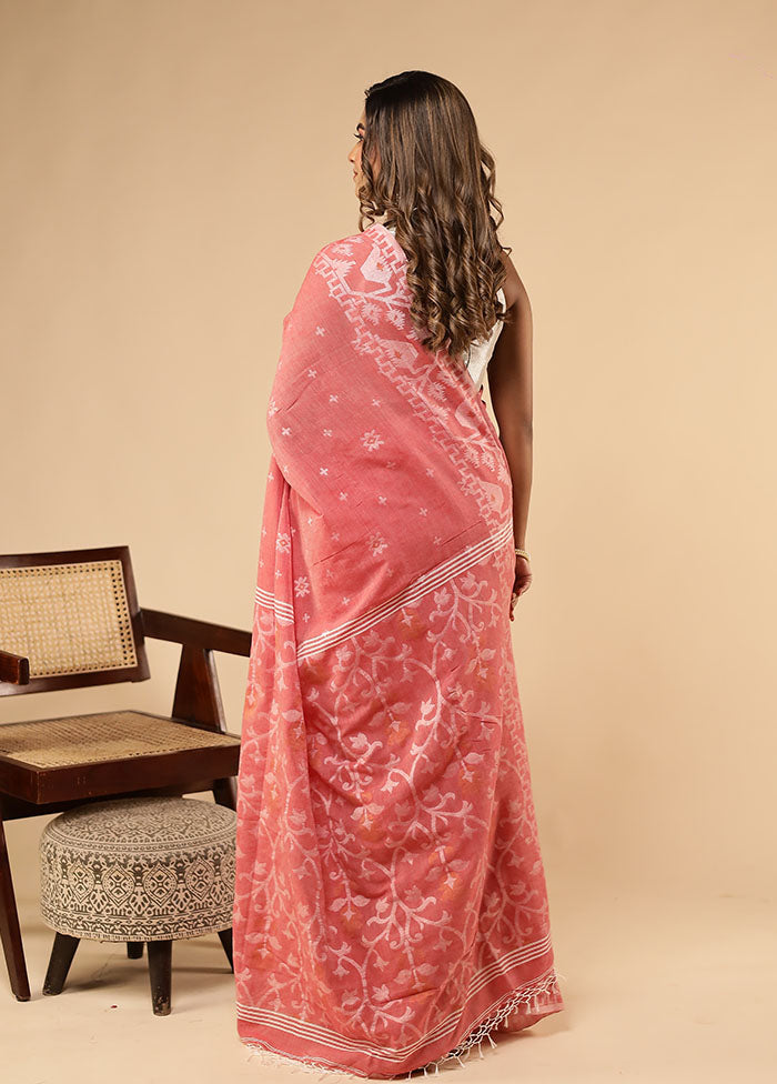 Pink Matka Silk Saree With Blouse Piece