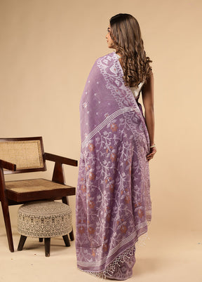 Purple Matka Silk Saree Without Blouse Piece