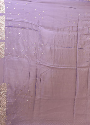 Purple Handloom Pure Georgette Saree With Blouse Piece