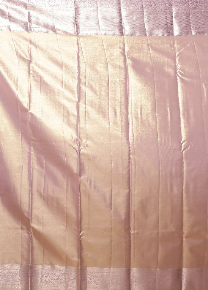 Gold Kanjivaram Silk Saree With Blouse Piece
