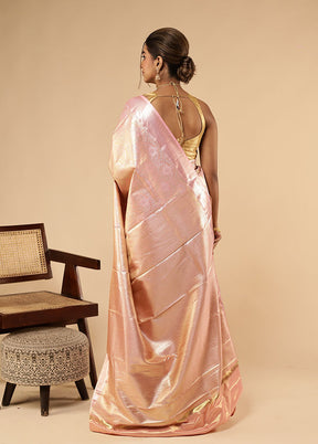 Pink Kanjivaram Silk Saree With Blouse Piece