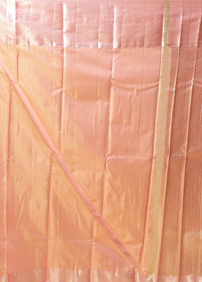 Pink Kanjivaram Silk Saree With Blouse Piece