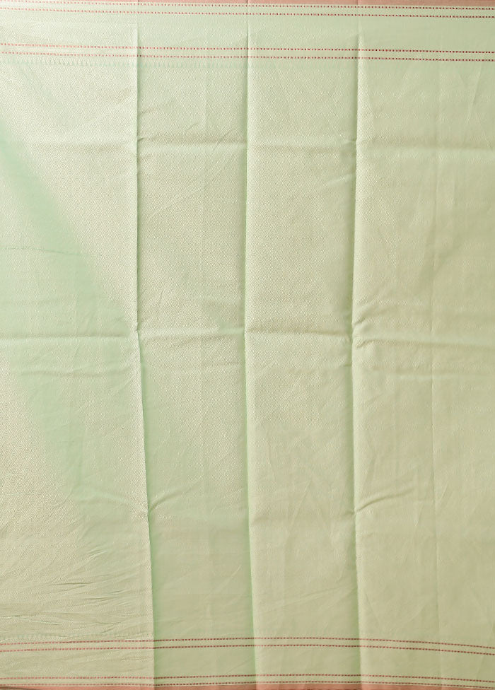Green Kora Silk Saree With Blouse Piece