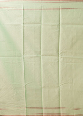Green Kora Silk Saree With Blouse Piece