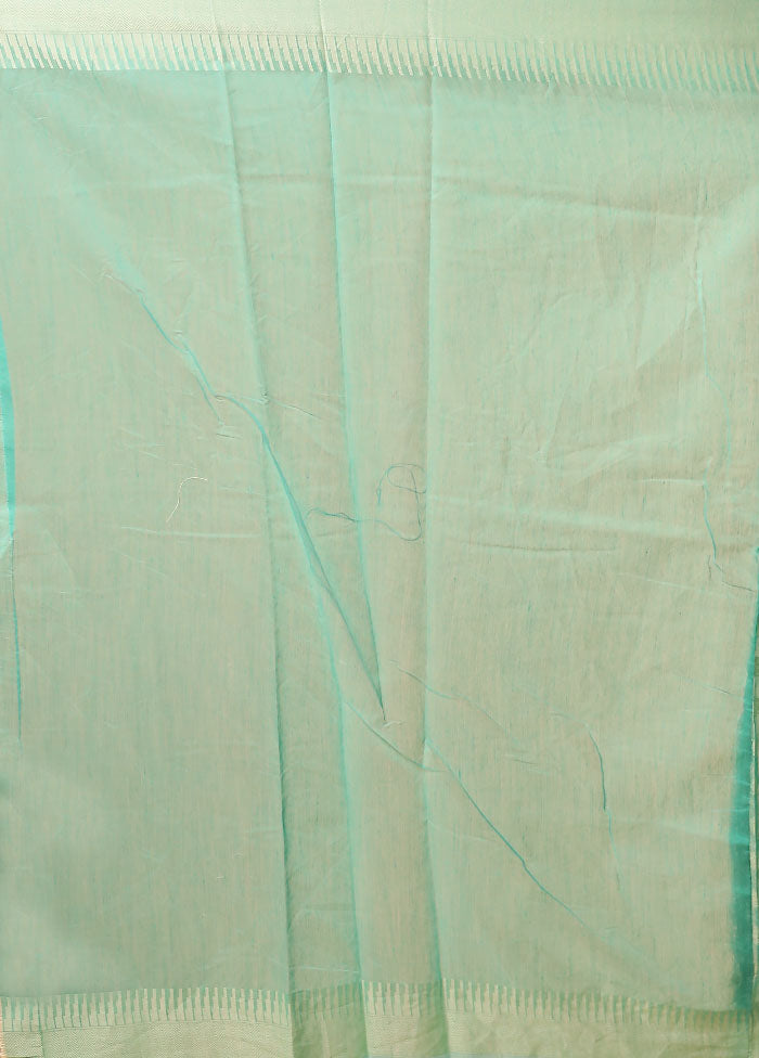 Green Kora Silk Saree With Blouse Piece