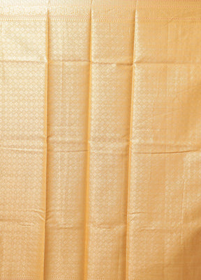 Orange Kora Silk Saree With Blouse Piece