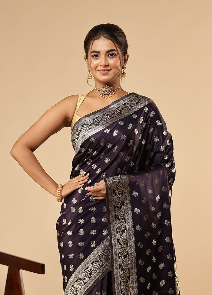Blue Dupion Silk Saree With Blouse Piece