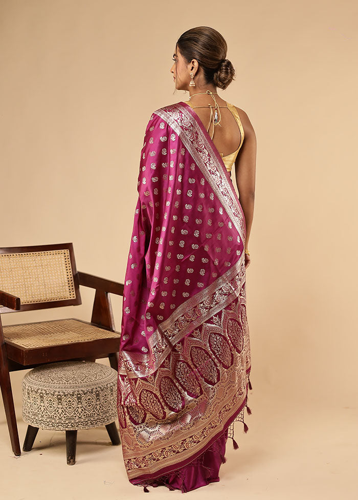 Purple Dupion Silk Saree With Blouse Piece
