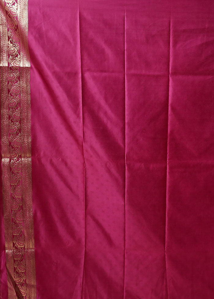 Purple Dupion Silk Saree With Blouse Piece