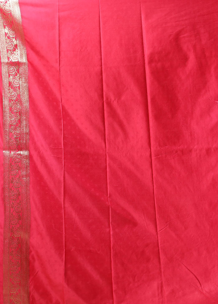 Pink Dupion Silk Saree With Blouse Piece