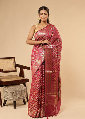 Purple Kora Silk Saree With Blouse Piece