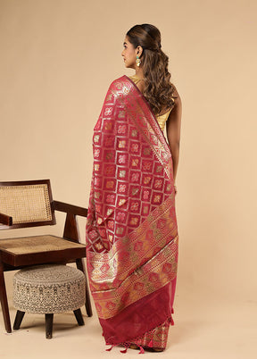 Purple Kora Silk Saree With Blouse Piece
