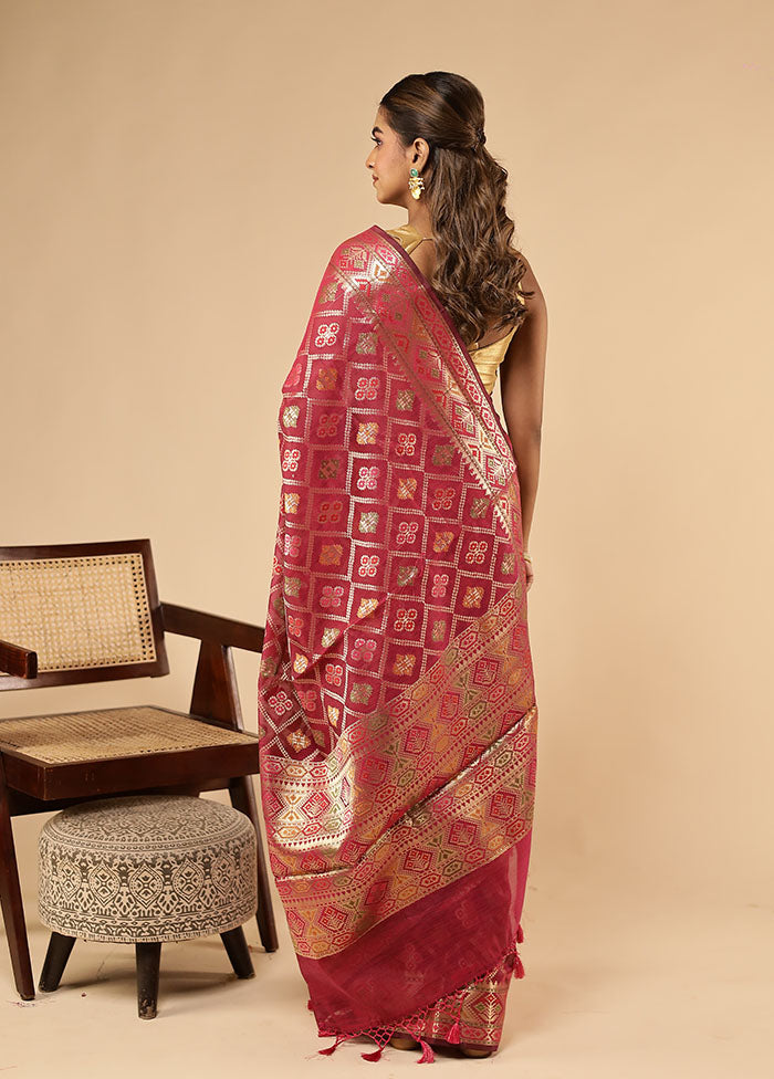 Purple Kora Silk Saree With Blouse Piece