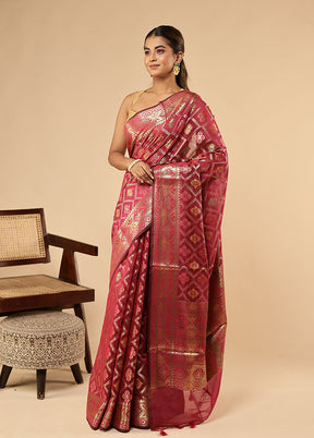 Purple Kora Silk Saree With Blouse Piece