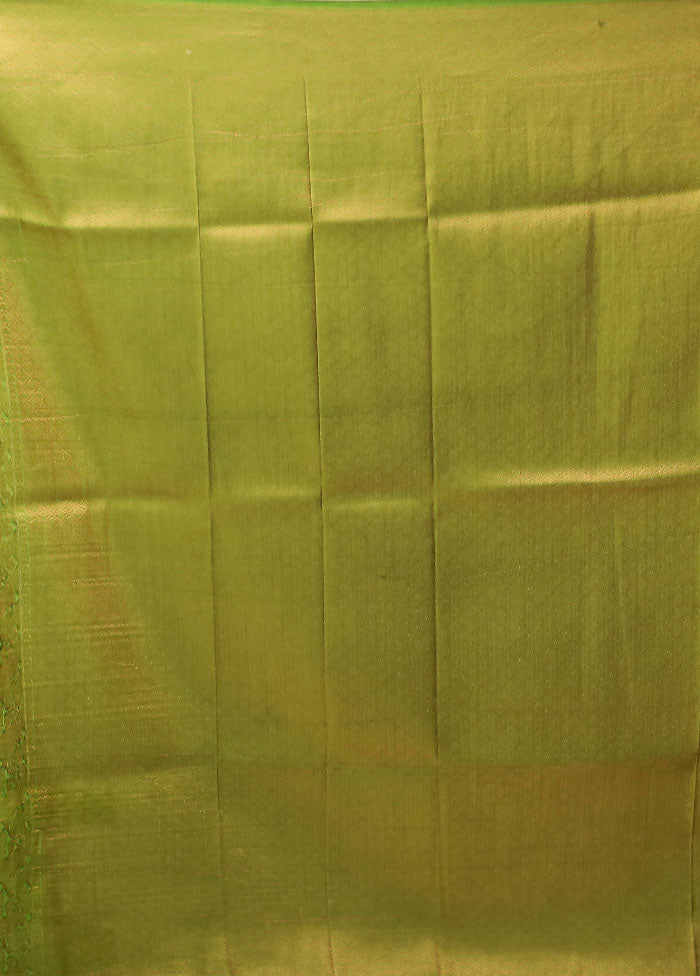 Green Dupion Silk Saree With Blouse Piece