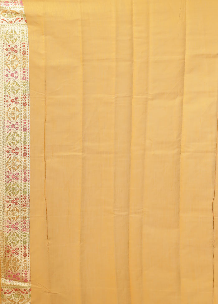 Rust Kora Silk Saree With Blouse Piece