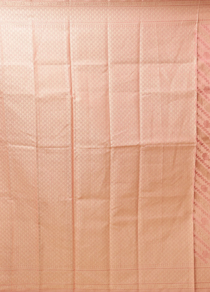 Pink Kora Silk Saree With Blouse Piece