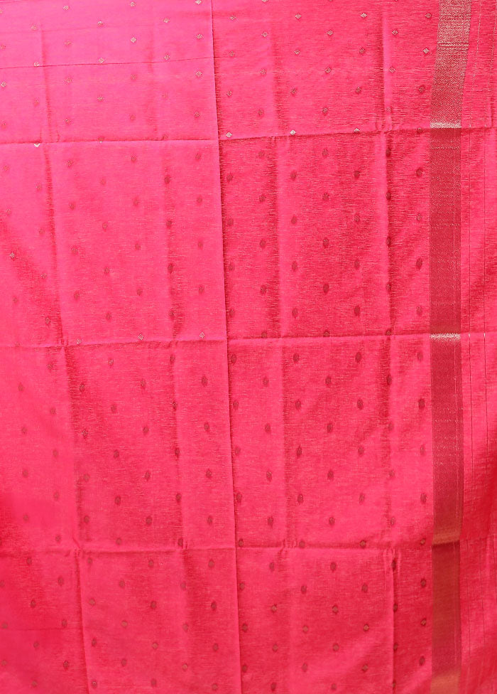 Pink Dupion Silk Saree With Blouse Piece