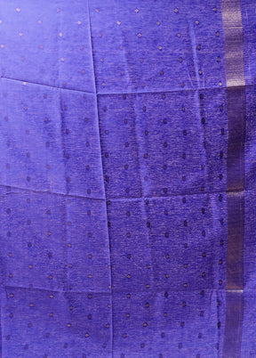 Blue Dupion Silk Saree With Blouse Piece