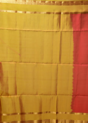 Red Handloom Kanjivaram Pure Silk Saree With Blouse Piece