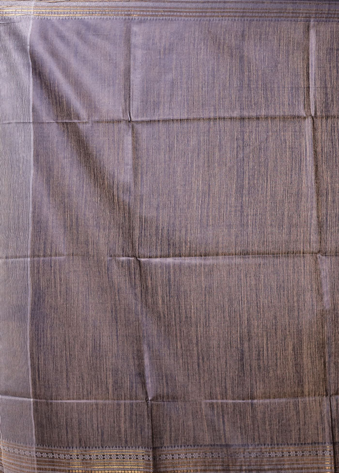 Blue Handloom Tussar Pure Silk Saree With Blouse Piece