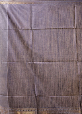 Blue Handloom Tussar Pure Silk Saree With Blouse Piece