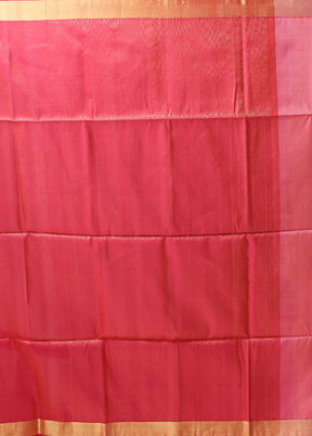 Pink Handloom Kanjivaram Pure Silk Saree With Blouse Piece
