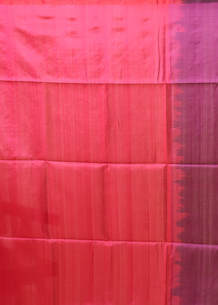 Purple Handloom Kanjivaram Pure Silk Saree With Blouse Piece