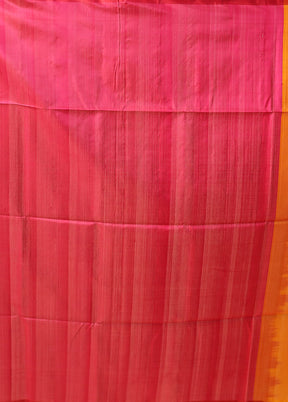 Yellow Handloom Kanjivaram Pure Silk Saree With Blouse Piece