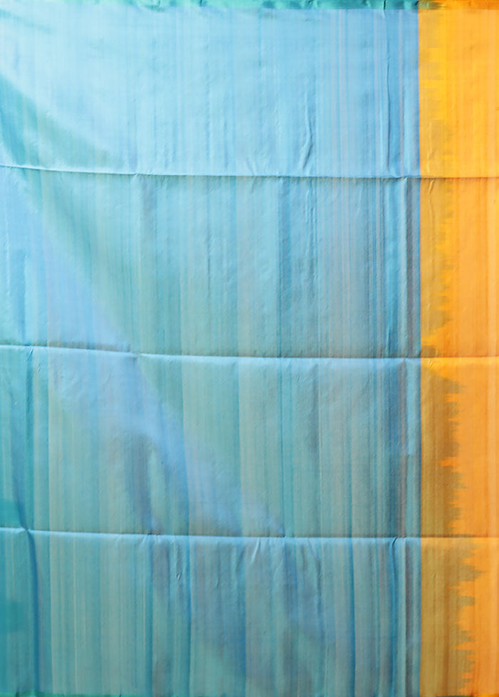 Yellow Handloom Kanjivaram Pure Silk Saree With Blouse Piece