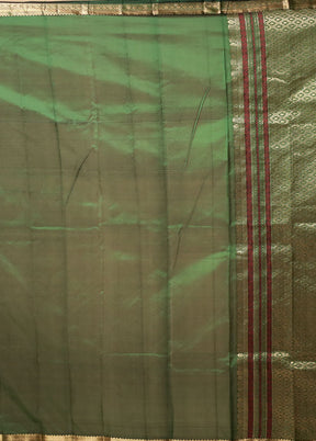 Green Kanjivaram Silk Saree With Blouse Piece