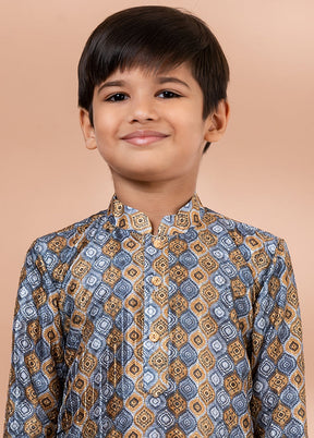Multicolor Silk Kurta & Pajama Set