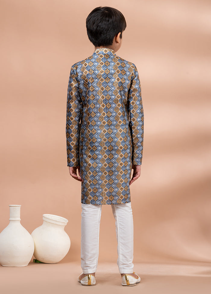 Multicolor Silk Kurta & Pajama Set