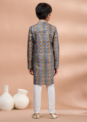 Multicolor Silk Kurta & Pajama Set