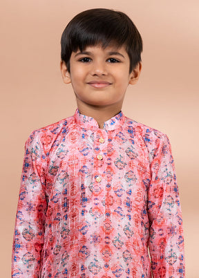 Multicolor Silk Kurta & Pajama Set