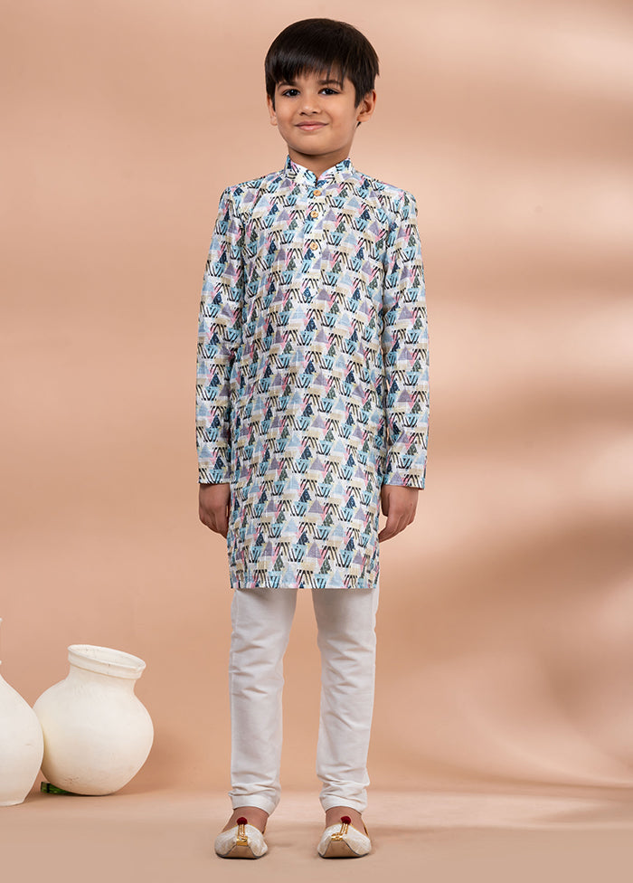Multicolor Silk Kurta & Pajama Set