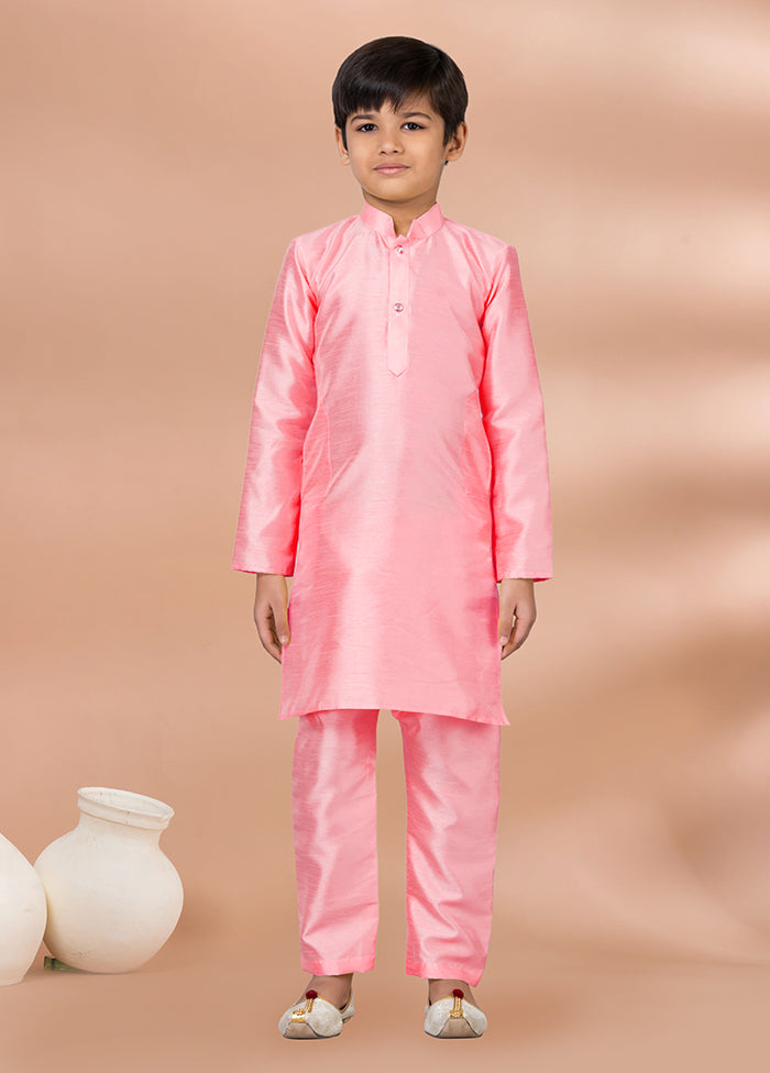 Orange Dupion Silk Kurta & Pajama Set