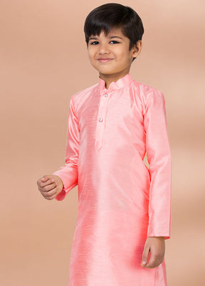 Orange Dupion Silk Kurta & Pajama Set